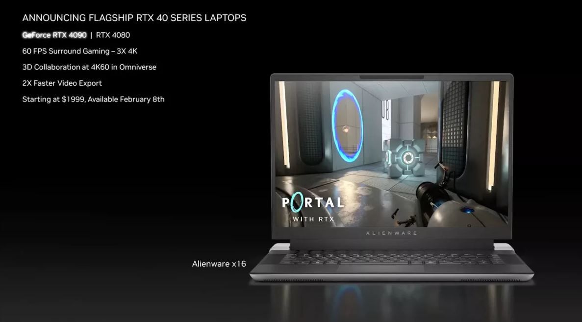 Nowe mobilne procesory karty graficzne GeForce RTX serii 40 od Nvidii.