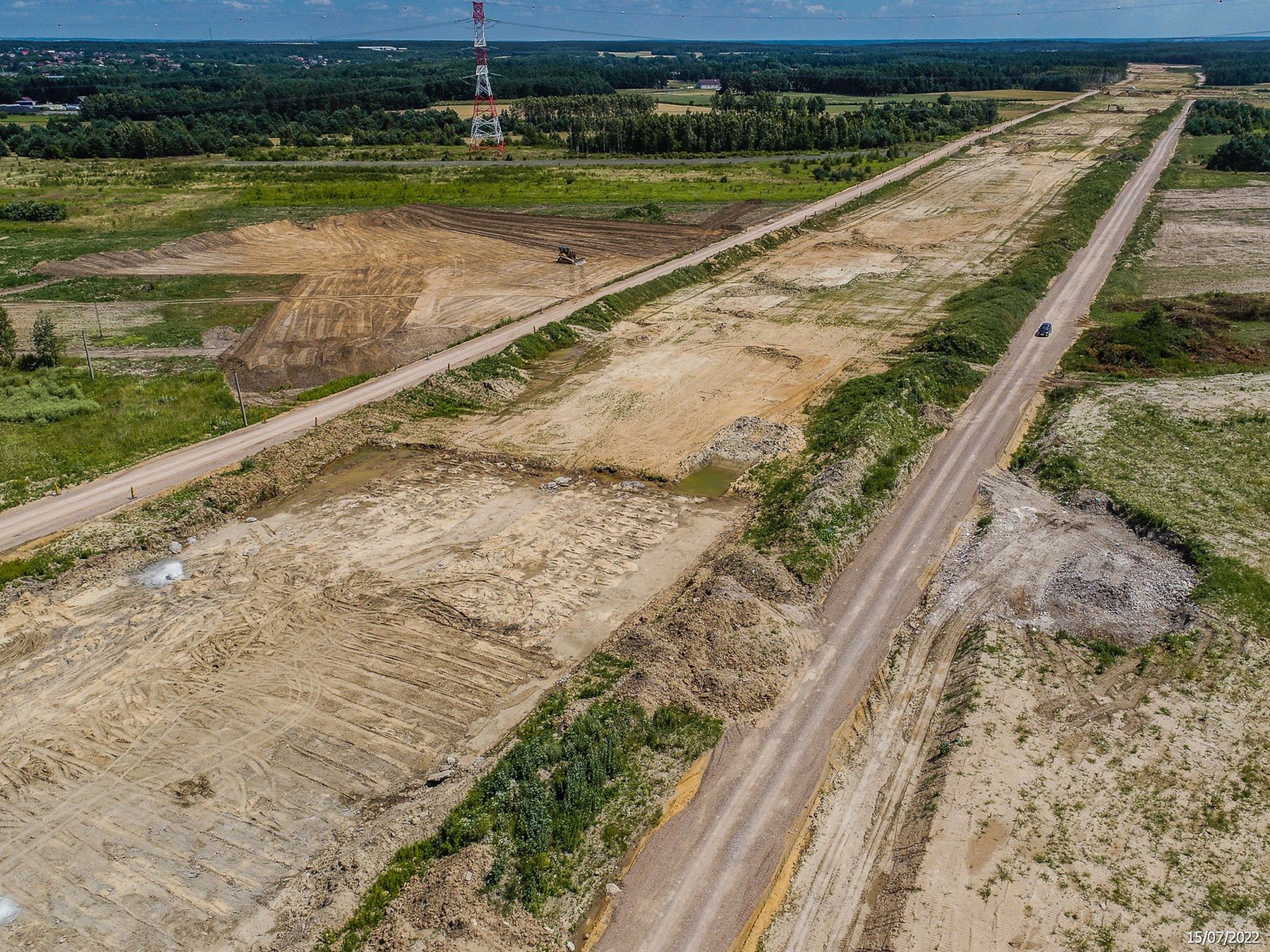 Budowa autostrady A2 odc. Kałuszyn-Groszki, stan na lipiec 2022 r.