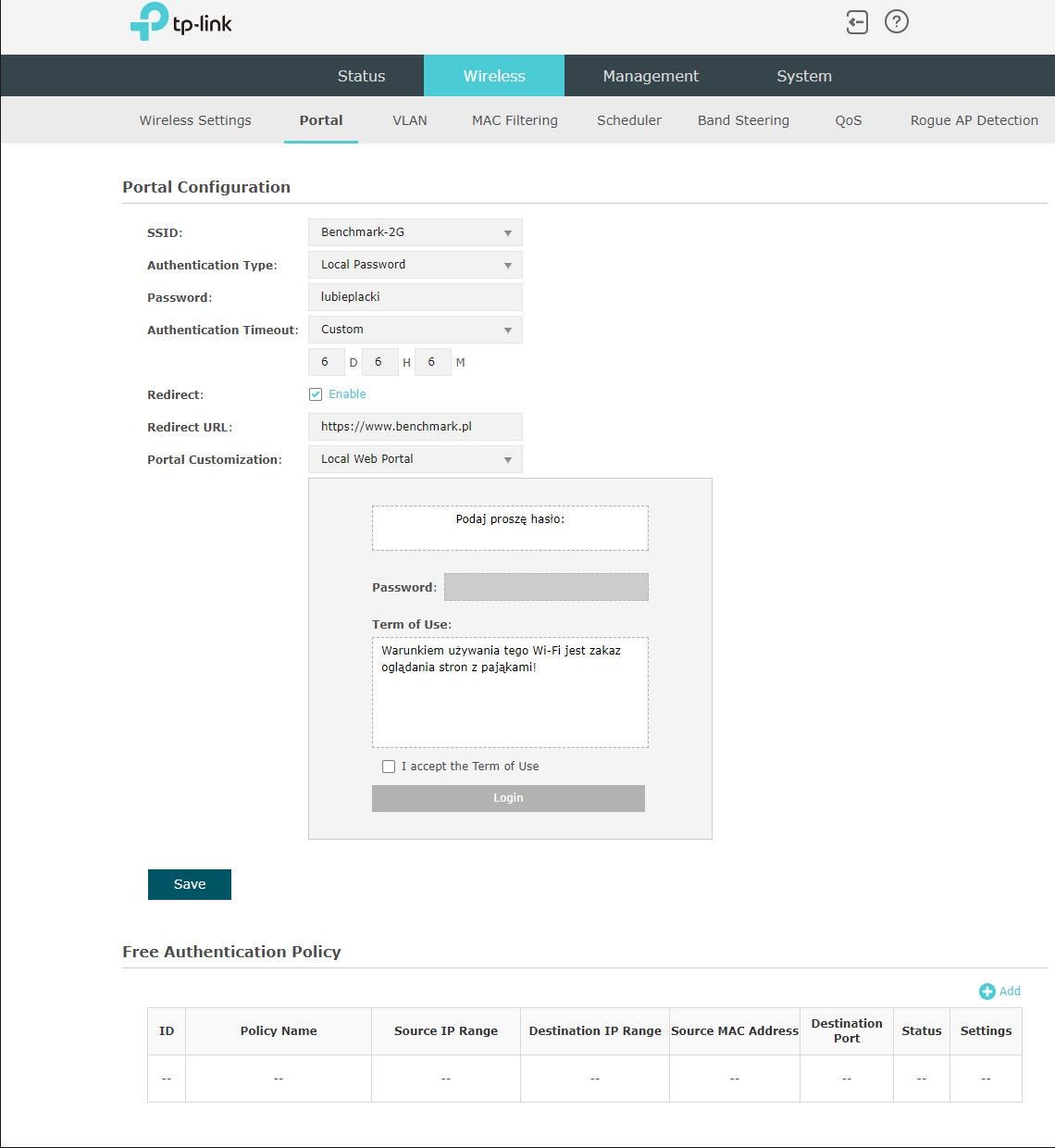 TP-Link Omada EAP660 HD - Portal Wi-Fi