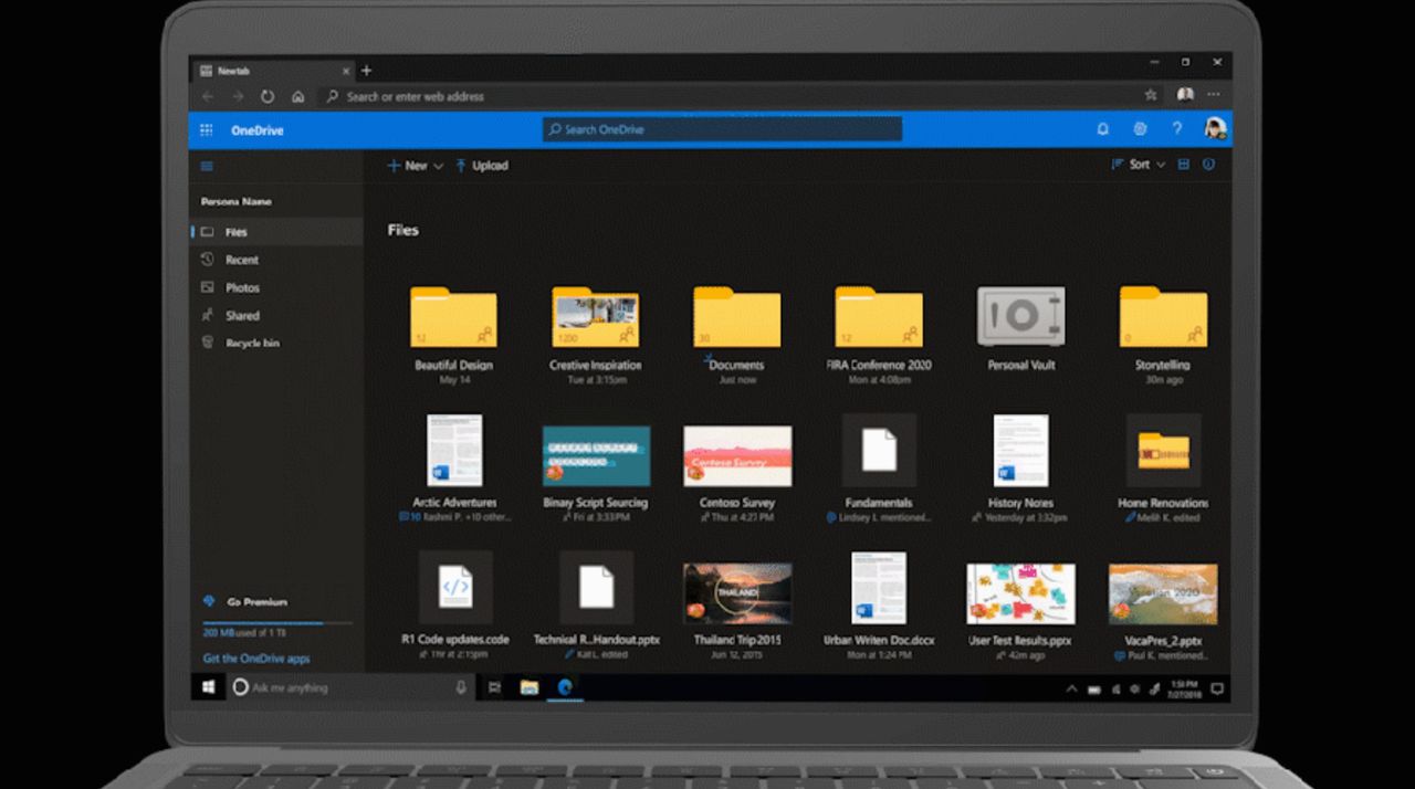 tryb ciemny w OneDrive, fot. Microsoft