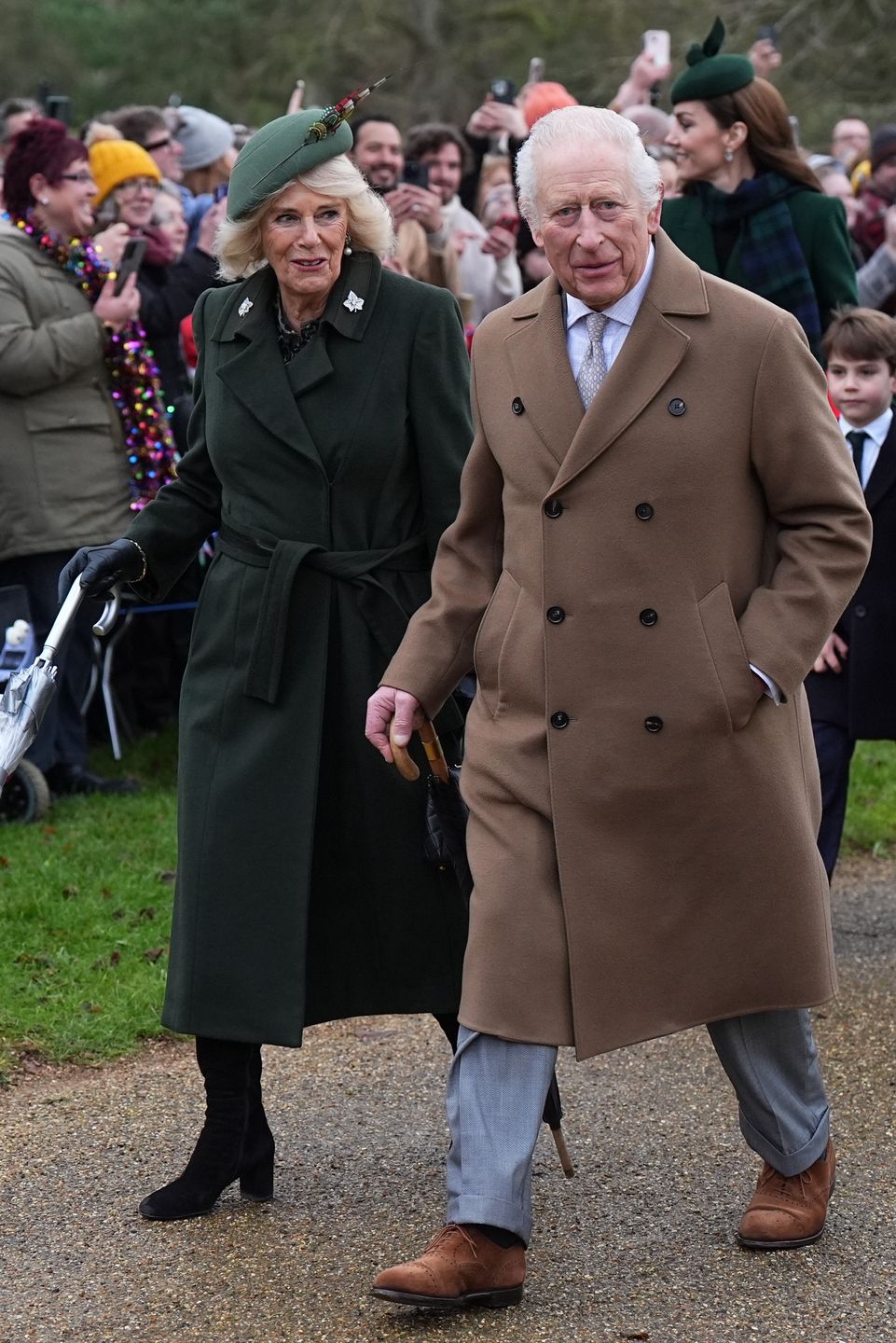 Rodzina królewska podczas nabożeństwa w Sandringham