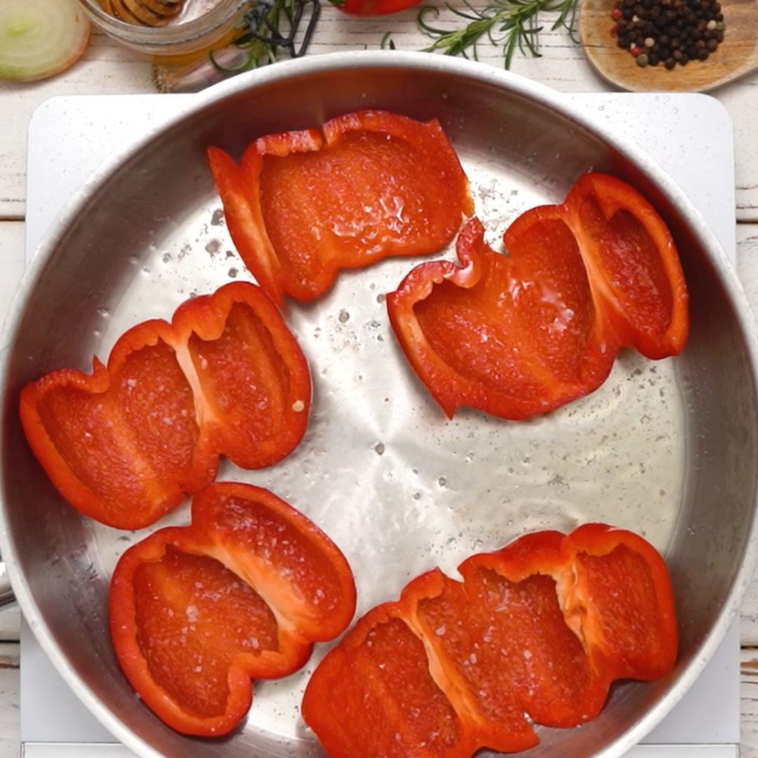 I will use sautéed peppers for the stuffing.