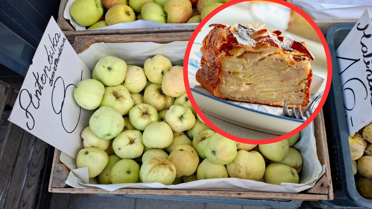 Cena za jabłka antonówki z bazarku - idealne do Gâteau invisible