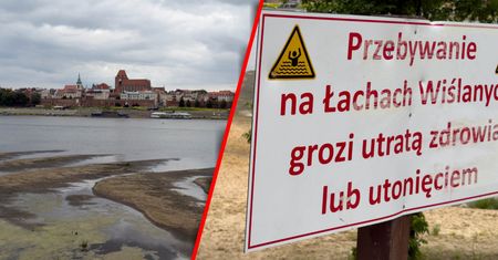 Wisła wysycha. Nagrali, co dzieje się w Toruniu