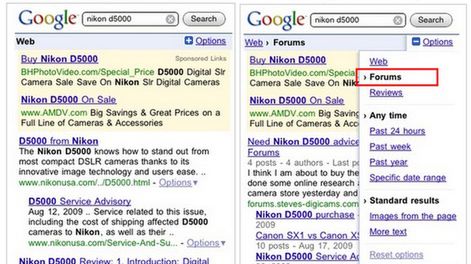 Opcje wyszukiwania dostępne w mobilnym Google 1