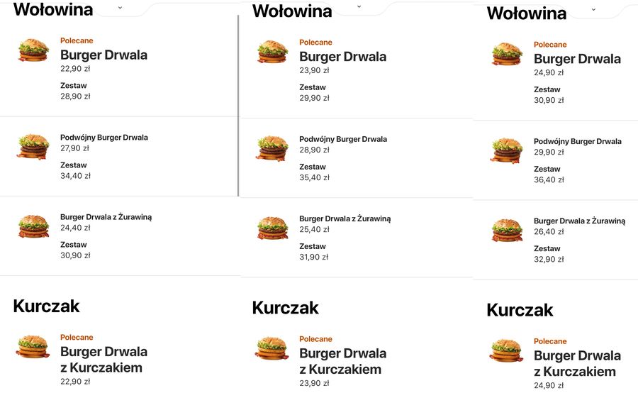 Drwal 2022, ceny. Różnią się pomiędzy restauracjami