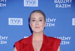 Urszula Rogala cała w czerwieni. Tak przyszła na ramówkę TVP