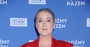 Urszula Rogala cała w czerwieni. Tak przyszła na ramówkę TVP