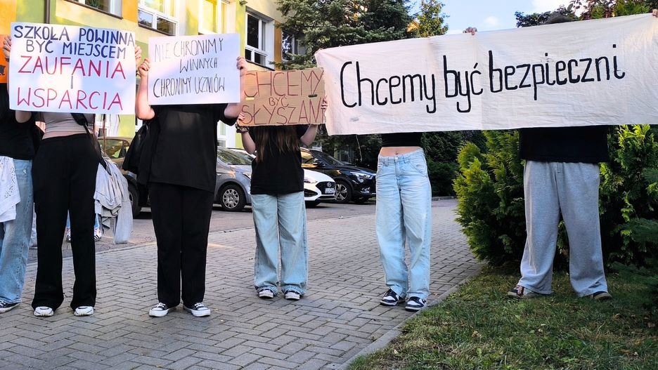 Protest uczniów, który odbył się 