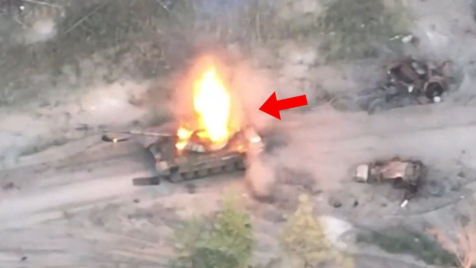 Zniszczenie czołgu T-72B3.