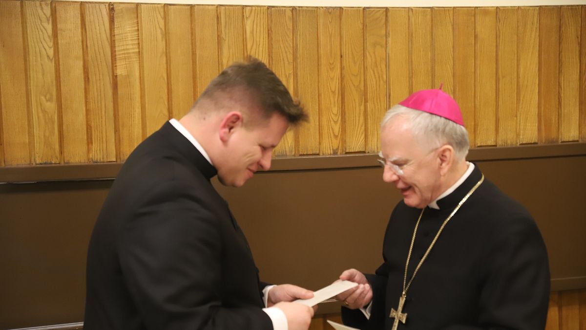 Spotkanie wigilijne w Seminarium Duchownym w Krakowie.