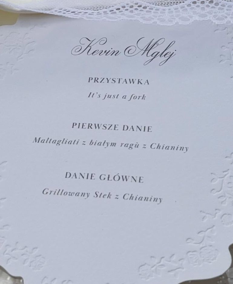 Menu weselne u Oli Nowak