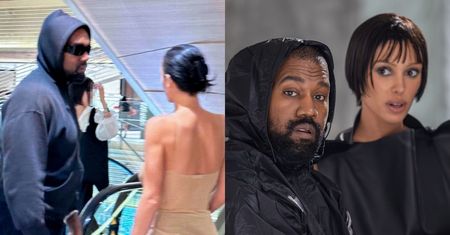 Kanye West i Bianca Censori w prześwitującym topie przyuważeni w markecie w Tokio. W takim stroju paradowała przy dzieciach rapera...