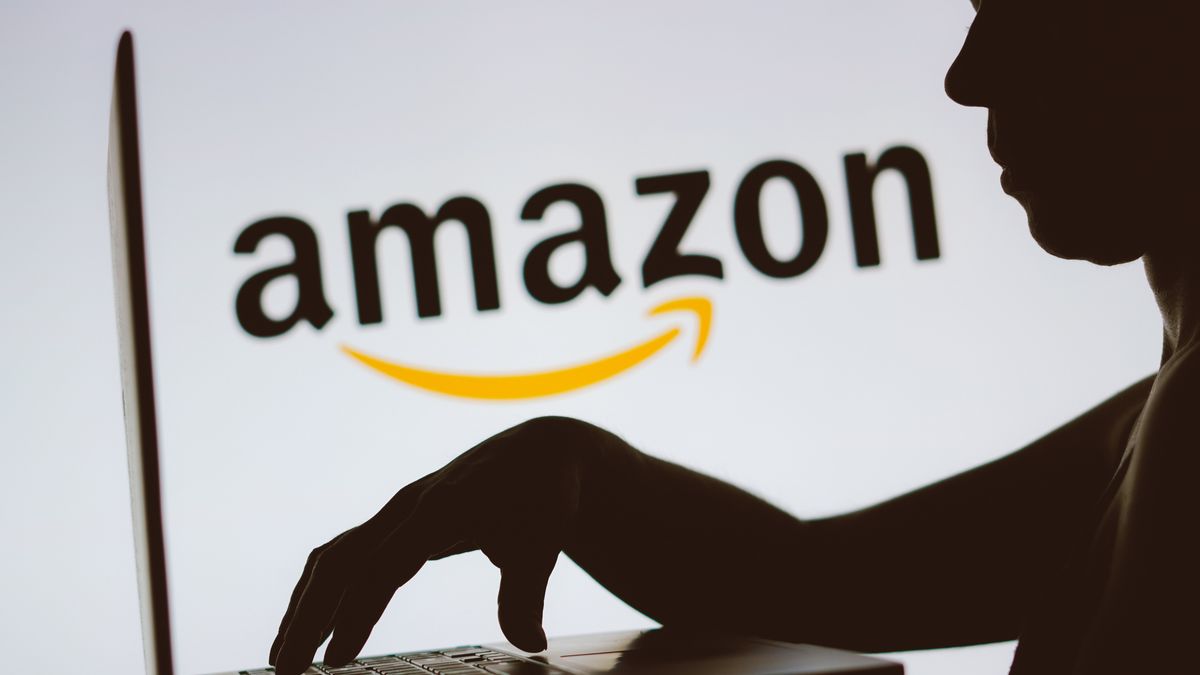BRAZIL - 2024/01/09: In this photo illustration, the Amazon logo is seen in the background of a silhouette of a person using a notebook. (Photo Illustration by Rafael Henrique/SOPA Images/LightRocket via Getty Images)