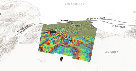 Sentinel-1 ujawnia deformacje gruntu. Skutki trzęsienia ziemi z orbity