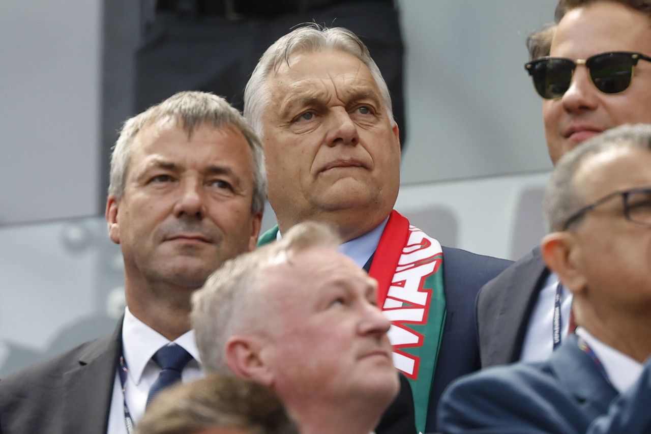 Orban at the Hungary-Switzerland match. Not a very happy expression