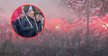 "Super, że jesteście". Nawrocki z synem na marszu
