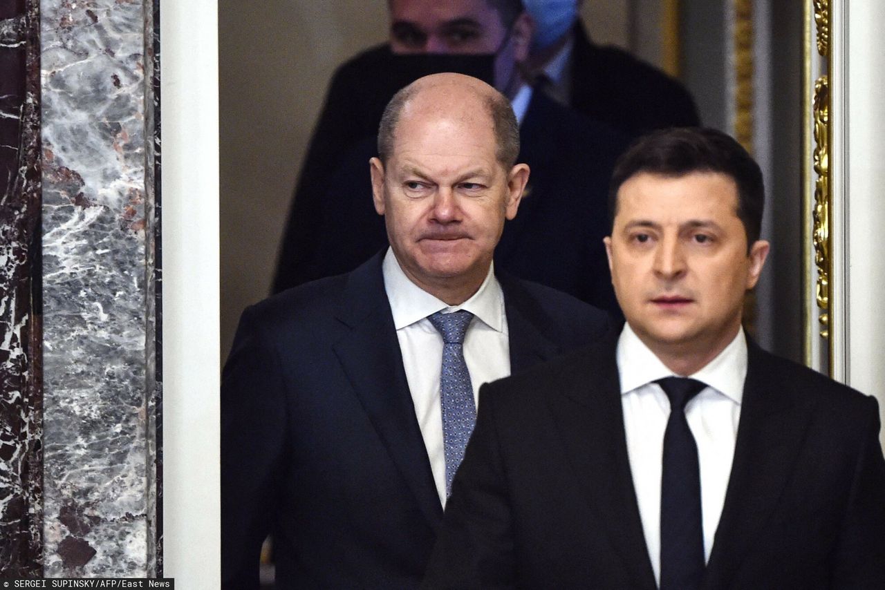 Wołodymyr Zełenski i Olaf Scholz w lutym 2022 roku 