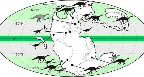 Dinozaury rozprzestrzeniły się na Ziemi w chłodnym okresie