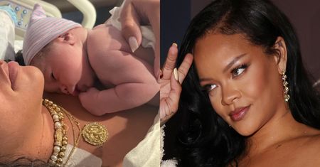 Rihanna pokazała niepublikowane wcześniej zdjęcia z porodówki: "Tak, rodziłam w perłach i okularach przeciwsłonecznych"