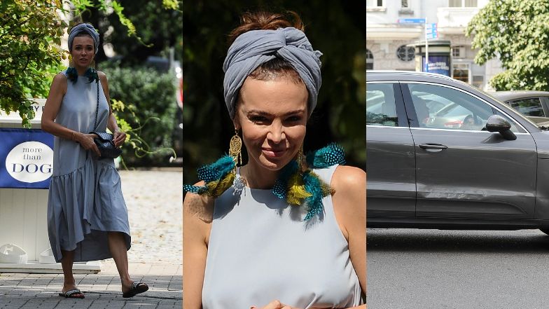Anna Wendzikowska maszeruje do obitego porsche w klapkach Diora
