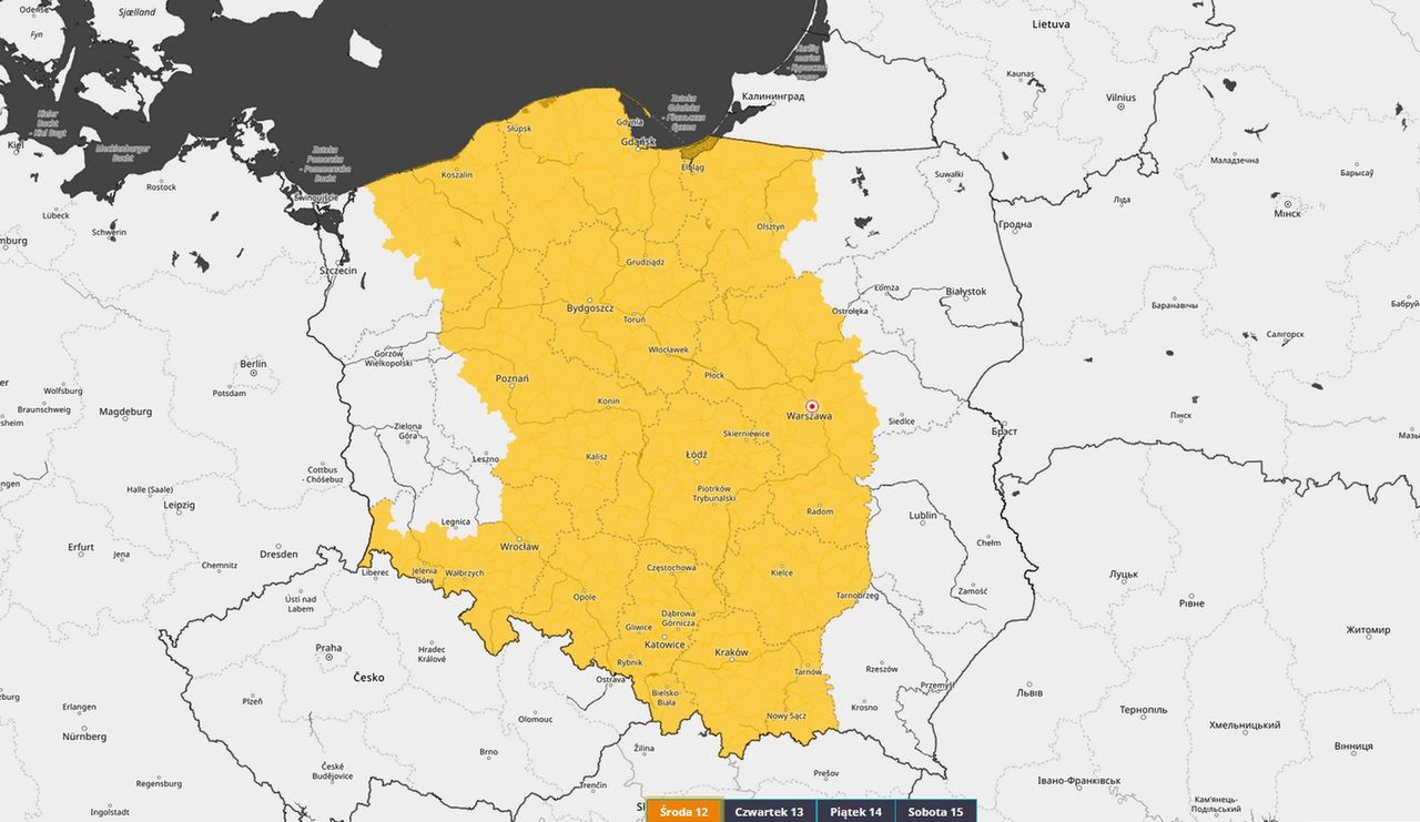 Prognoza zagrożeń IMGW na środę