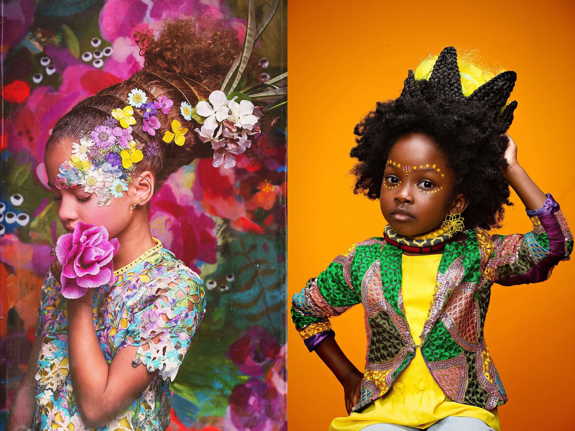 Dzieci, które na głowie mają sztukę. Portrety high-fashion w hołdzie afro 5