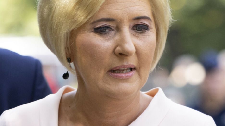 Agata Kornhauser-Duda znów postawiła na pstrokaty wzór
