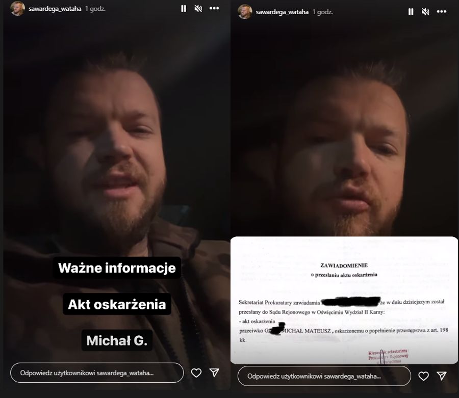 Sylwester Wardęga pokazał dokument w sprawie "Michała G."