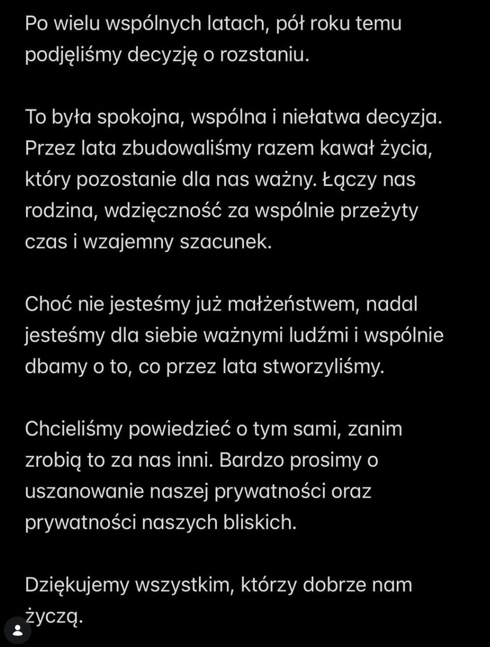 Oświadczenie Tomasza Kota i jego żony