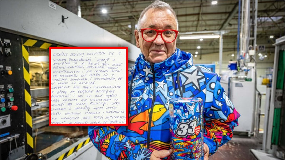 Jerzy Owsiak i list w puszce