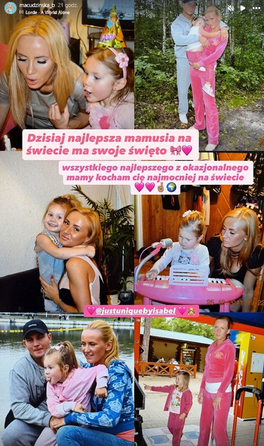 Izabela Macudzińska na starych fotkach z córką