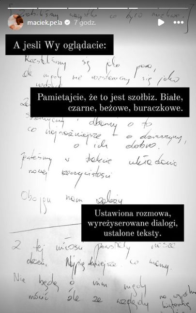 Maciej Pela reaguje na nowy wywiad Agnieszki Kaczorowskiej