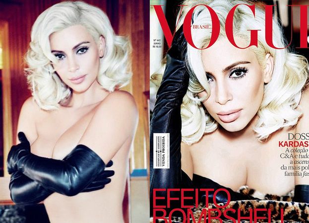 Kim Kardashian topless na okładce "Vogue'a"! (ZDJĘCIA)