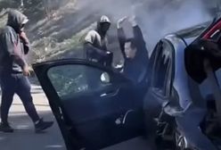 Napad na autostradzie. Najpierw upozorowali wypadek. Jest wideo