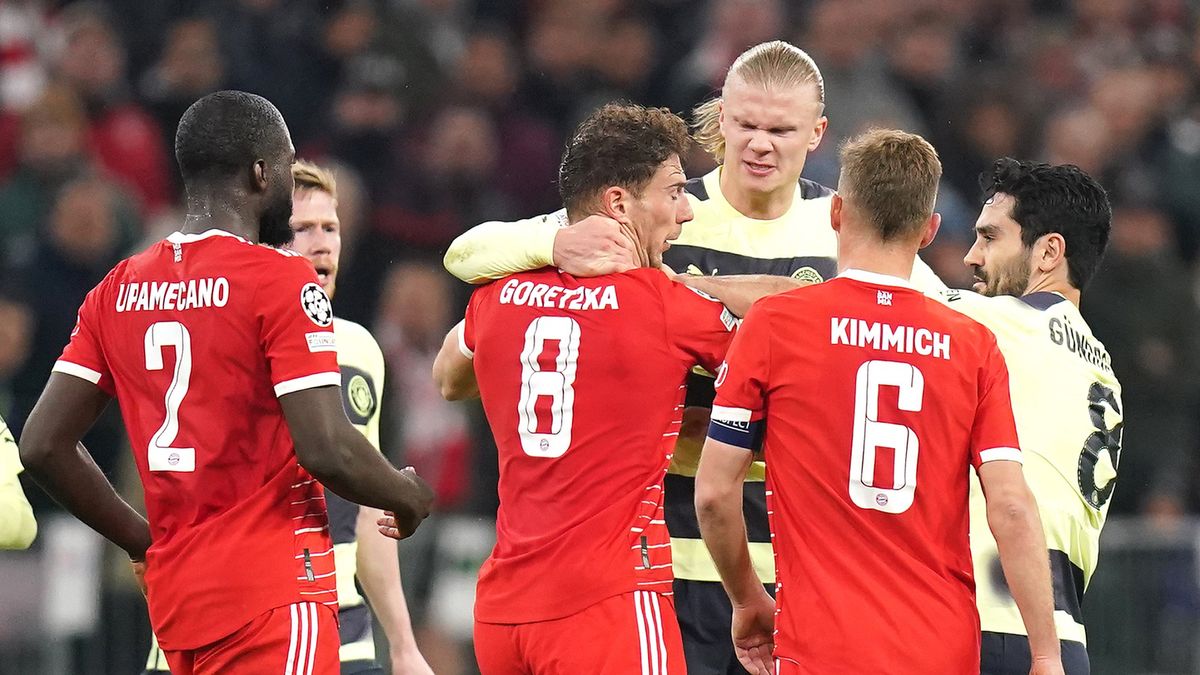 Getty Images / Adam Davy/PA Images / Na zdjęciu: Erling Haaland rzuca się na Leona Goretzke.