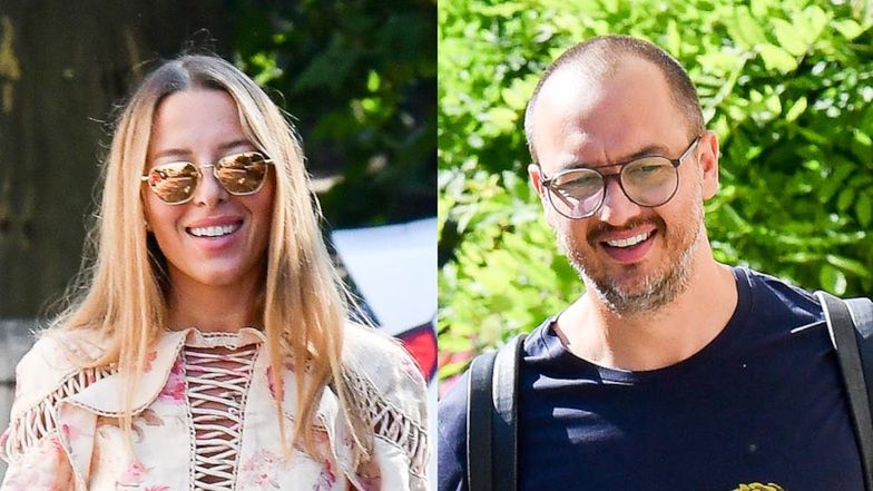 Ewa Chodakowska na obiedzie z mężem i pieskiem