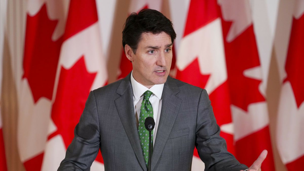 Temporary
Canada Prime Minister Justin Trudeau holds a press conference at the Canadian embassy in Brussels, Belgium, Wednesday, Feb. 12, 2025. (Sean Kilpatrick/The Canadian Press via AP)
Sean Kilpatrick