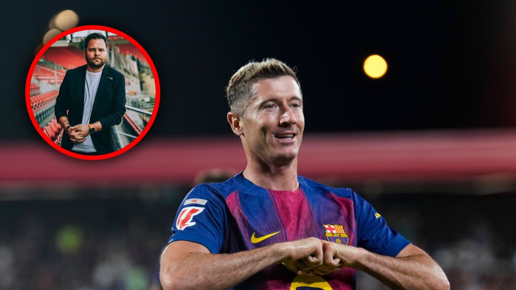 PAP / Alejandro Garcia / Na zdjęciu Robert Lewandowski, w kółku Piotr Urban (Platforma X)