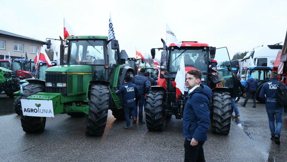 Protest Agrounii w Warszawie. Nz. Michał Kołodziejczak