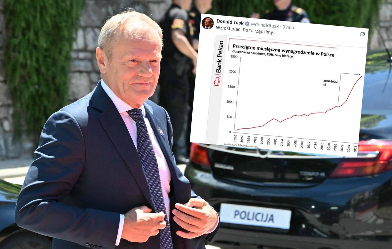 "Po to rządzimy". Tusk publikuje wykres wzrostu płac w Polsce
