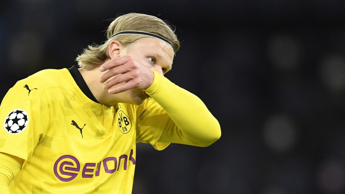 Erling Haaland podczas meczu Manchester City - Borussia Dortmund w ćwierćfinale Ligi Mistrzów