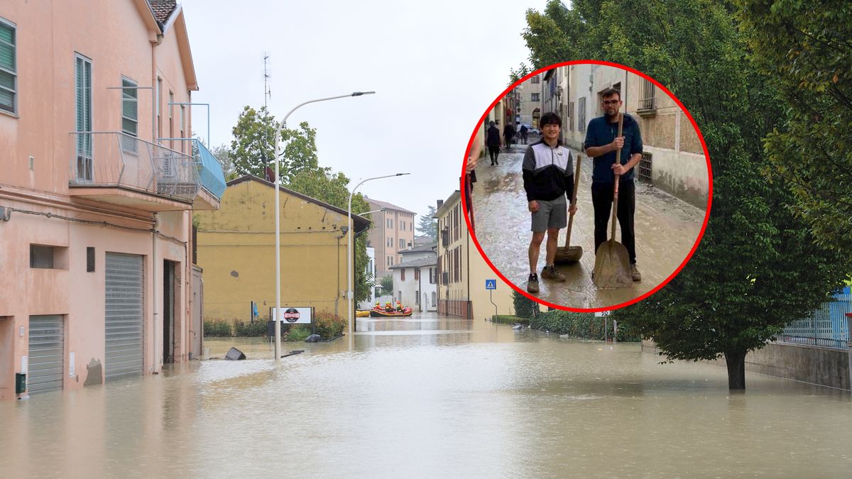 Getty Images / Lorenzo Gaudenzi / Na zdjęciu: powódź w rejonie Emilia Romagna, w kółku Yuki Tsunoda