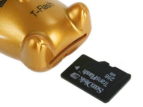 Czytnik kart micro SD złoty jak... świnia 3
