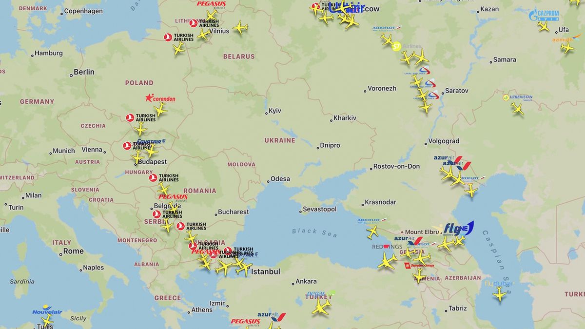 Ruchy rosyjskich samolotów można śledzić w czasie rzeczywistym w sieci