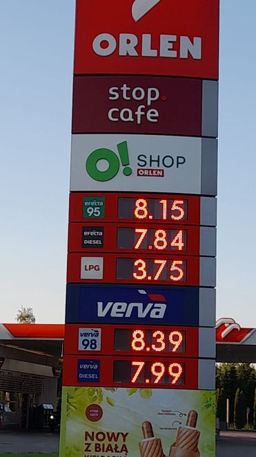 Ceny paliw na Orlenie w Lędzinach