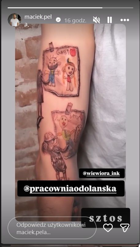 Maciej Pela ma nowe tatuaże