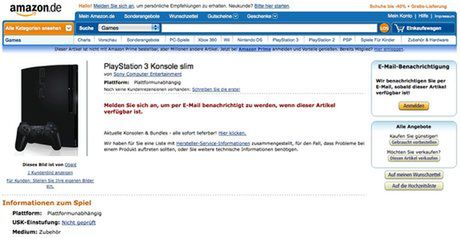 PlayStation 3 Konsole slim na Amazon.de, tym razem ze zdjęciem