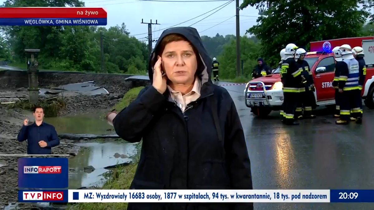 Beata Szydło opowiadała o sytuacji pogodowej w jednej z małopolskich wsi.