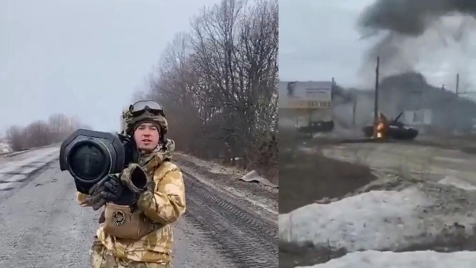 Inwazja na Ukrainę.  Nowa broń przeciwpancerna podnosi morale obrońców. Niektórzy nagrywają filmy wygrażając Rosjanom